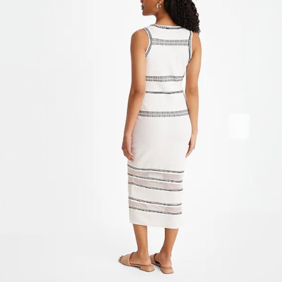 Textured Body Contour Midi Dress by Express - Size Small - Black & White Striped - Picture 6 of 12